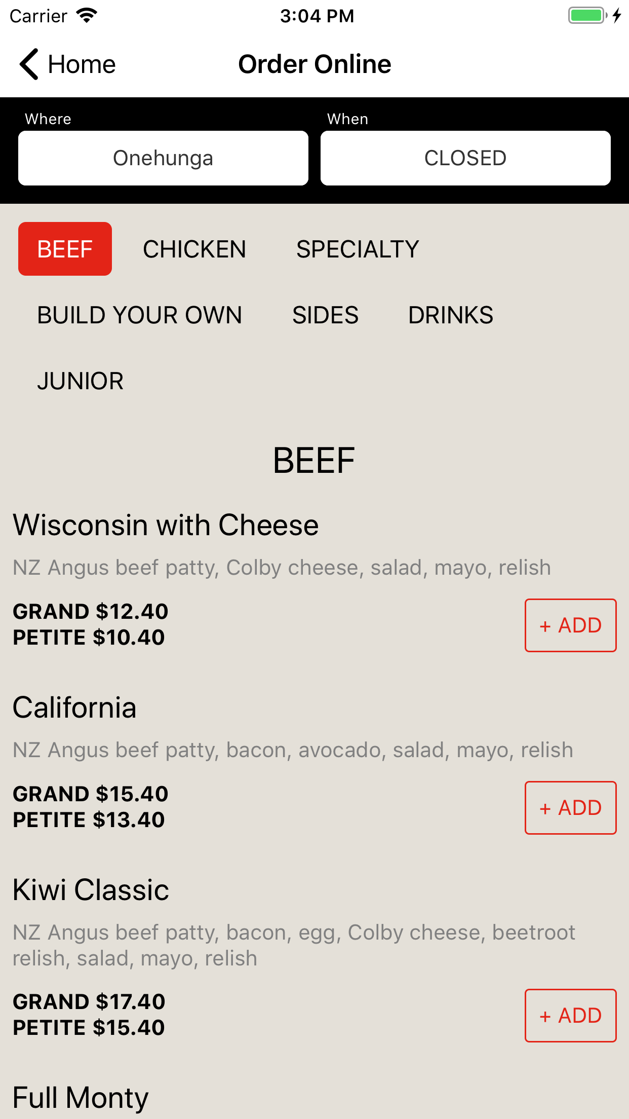 Burger Wisconsin iOS App Screenshot 2