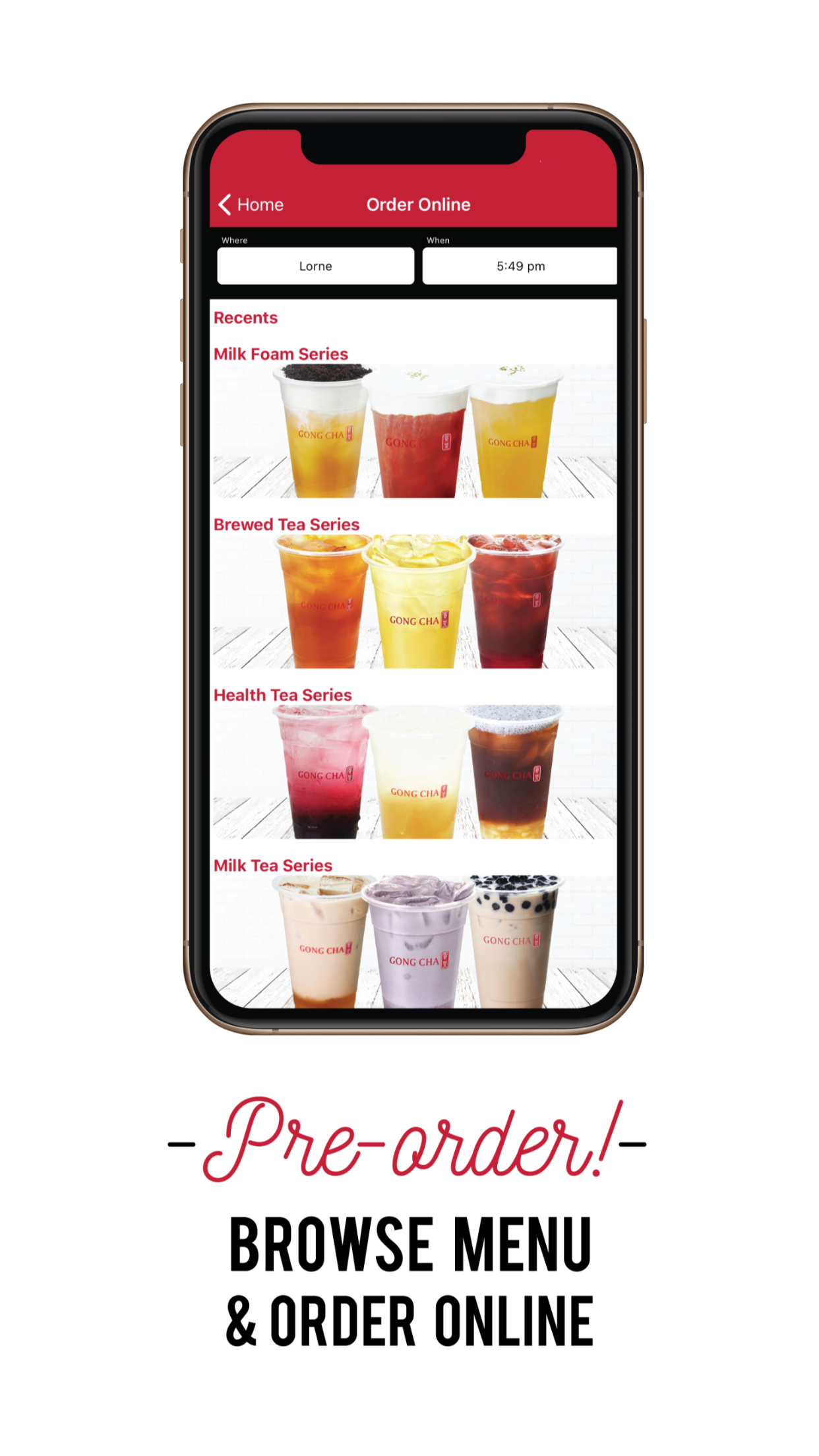 Gong Cha iOS App Screenshot