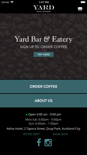 Yard Bar and Eatery iOS App Screenshot
